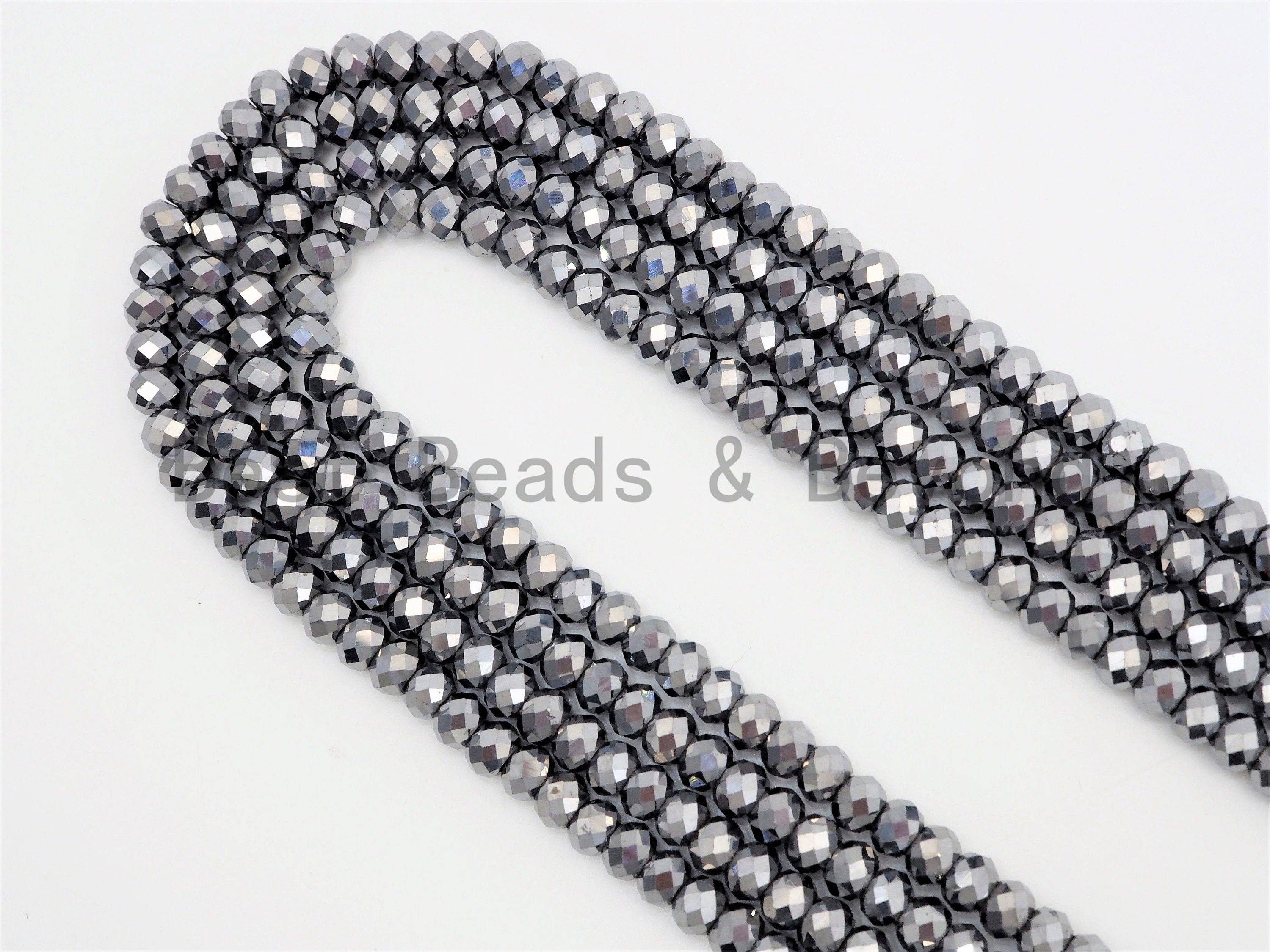 Quality Gray Rondelle Tera Hertz Beads,1x2/3x4/3x5/5x8mm Rondelle Faceted Beads, Bright Gray Beads,15inch strand,SKU#U376