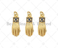 CZ Micro Pave Hand Shape Pendant/Charm,Cubic Zirconia Charm,
