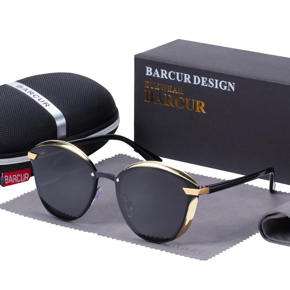 Lunettes de soleil de luxe pour femmes, nouvelle mode polarisée, monture ronde, sans cerclage, populaires, rétro, classiques, pour dames
