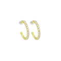 Big Diamond CZ Tennis Hoop Earrings, Sku#LX505