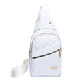 Solid Color Quilted Fanny Pack - Casual Zipper Chest Belt Bum Bag, Adjustable Sling Bag for Daily Use, Lightweight & Waterproof