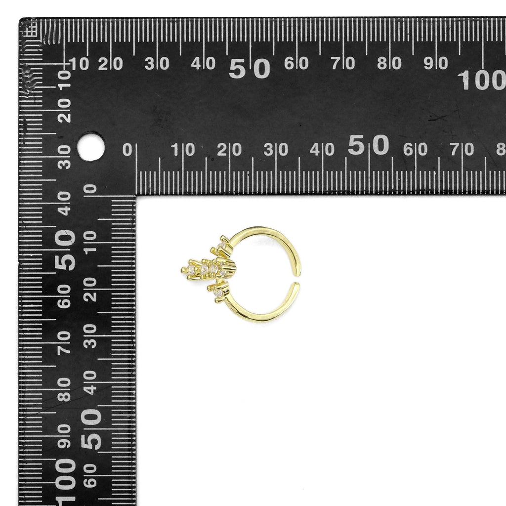 CZ Gold Cross Adjustable Ring, Sku#LX417