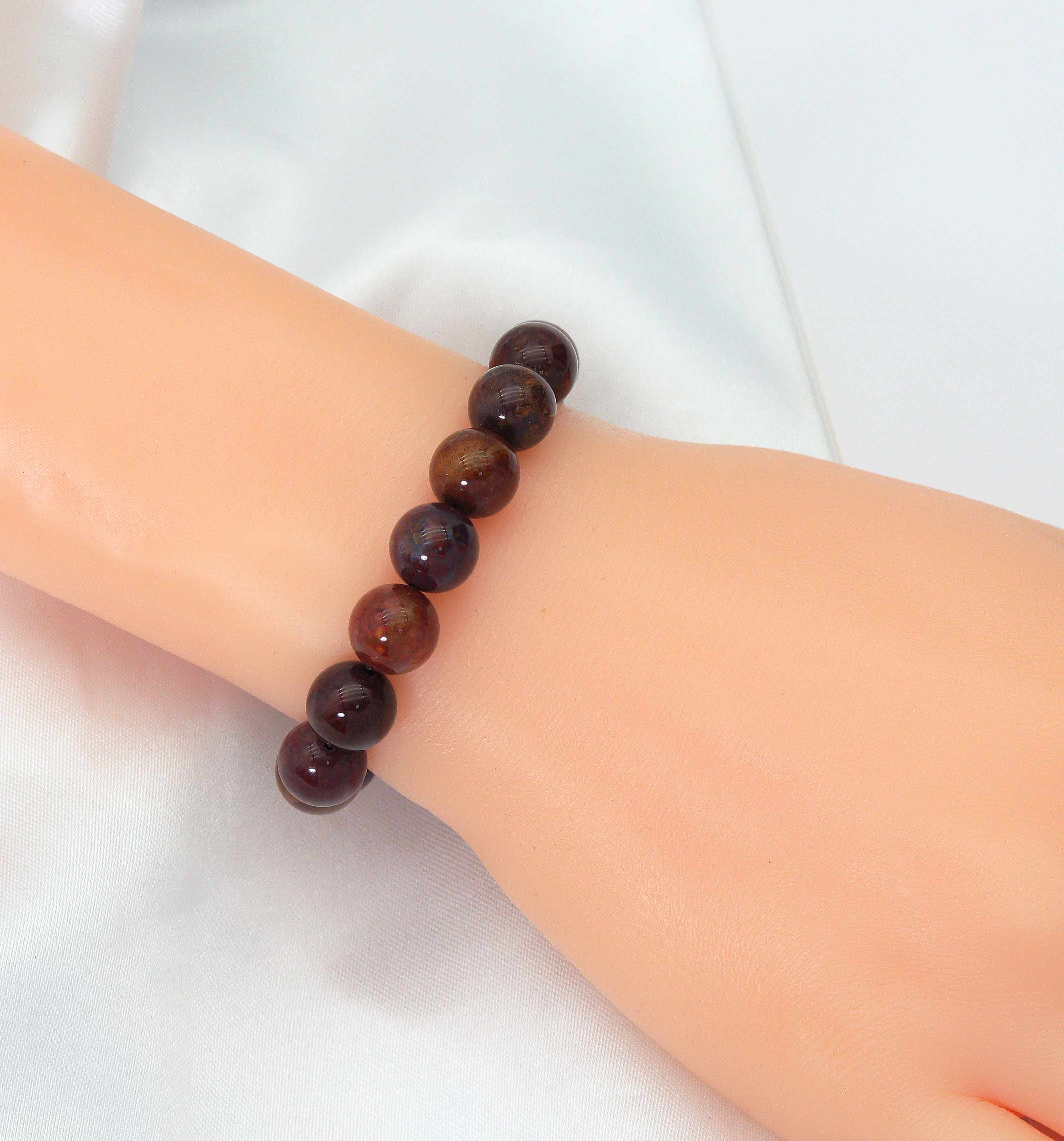 Natural Red Ocean Jasper Stretchy Bracelet, Sku#EF147