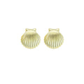 Clam Shell Shape Stud Earrings, Sku#L739