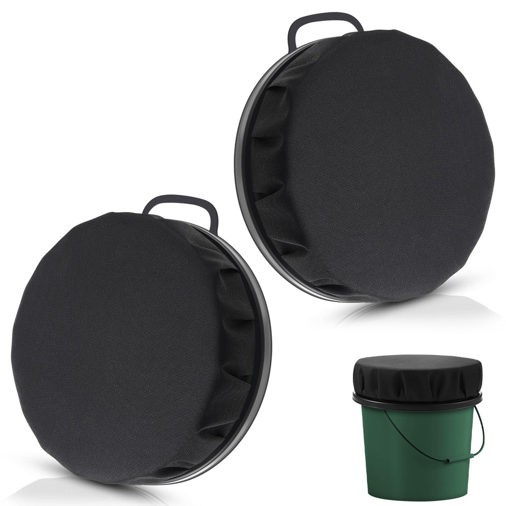 Lewtemi 2 pièces seau de 5 gallons siège de seau coussin de couvercle pivotant siège de seau pivotant à 360 degrés avec housse étanche pour la chasse à la colombe, au canard, la pêche, le camping (3,54 pouces d'épaisseur, noir)