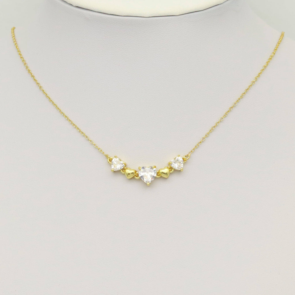 Heart CZ String Heart Connector Charm/ Necklace, Sku#LK944