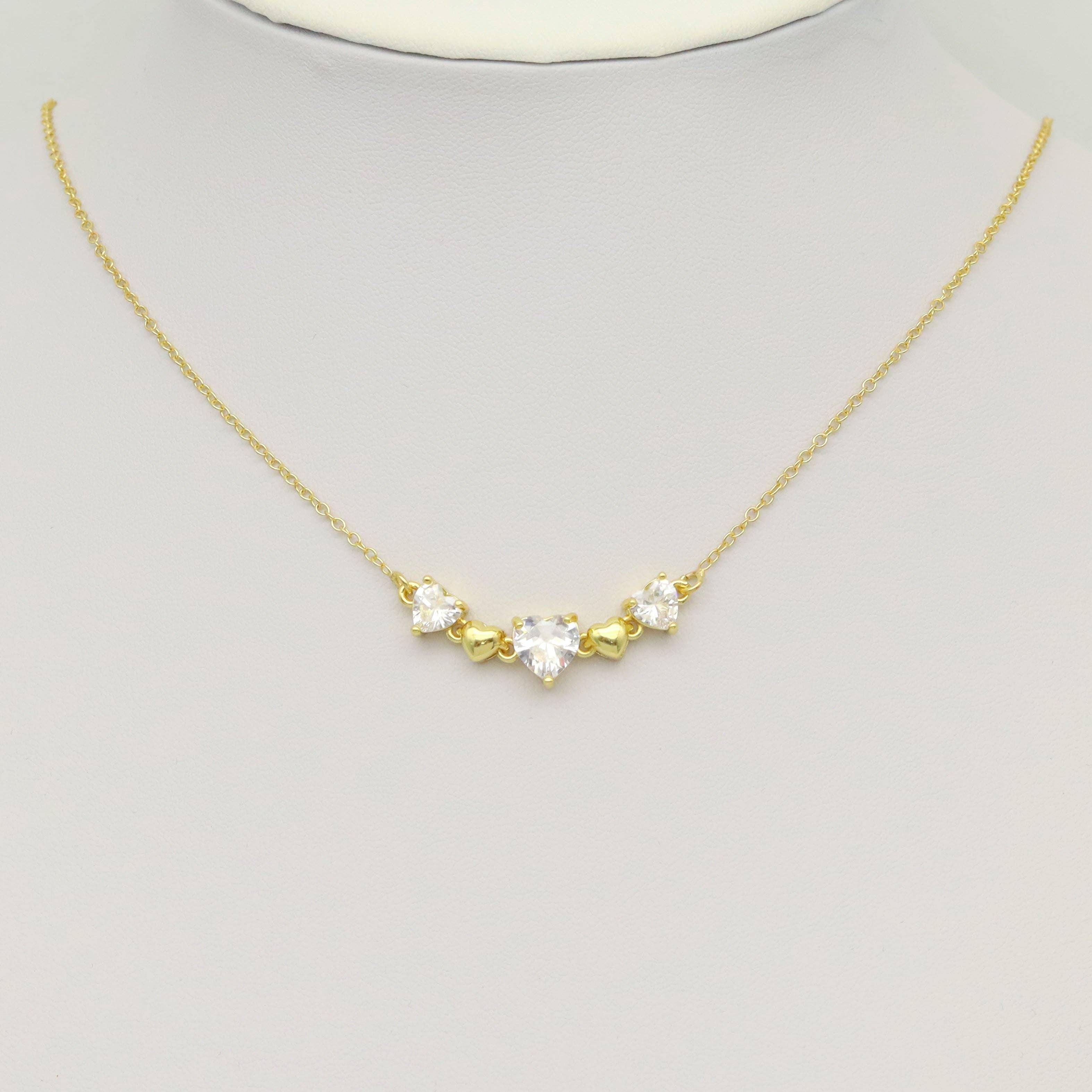 Heart CZ String Heart Connector Charm/ Necklace, Sku#LK944