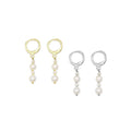 Freshwater Pearl Dangle Huggie Earrings, Sku#EF453