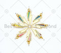 Colorful Enamel Lightning Shape Pendant, 18K Gold Filled Ena
