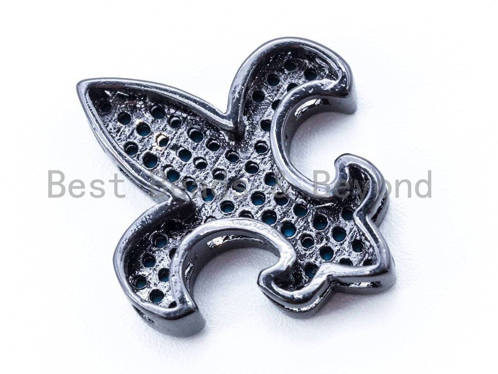 CZ Micro Pave Anchor Connector Link Charm, Blue Turquoise CZ on Gold/Silver/Rose Gold/Black Finish,Jewelry Findings, 19x16mm, sku#E190