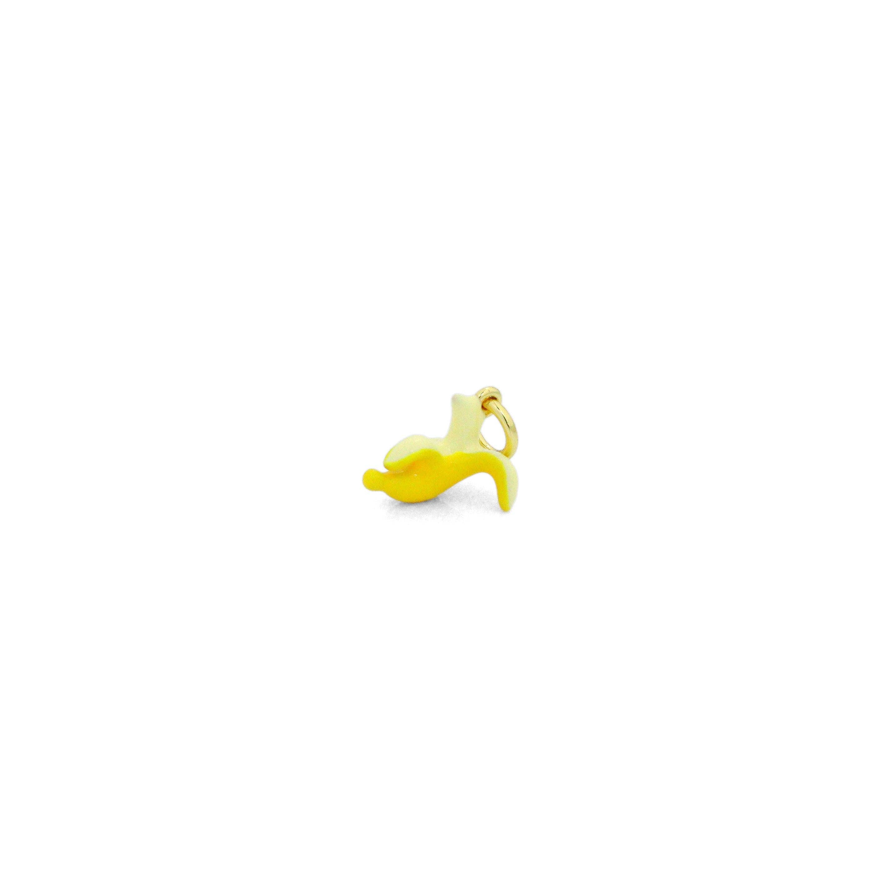 Enamel Banana Gold Charm Pendant,Sku#LX846