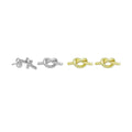 Silver Gold Knot Stud Earrings, Sku#A427
