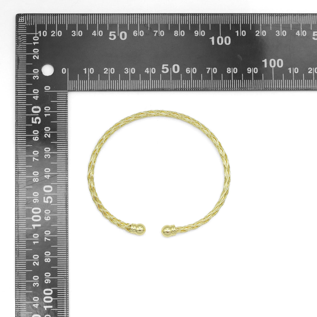 Gold Twisted line patten Bracelet, Sku#A444