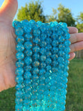Colorful Crack Quartz, Yellow/ Red/Black/ Blue/Aqua Blue Cracked Quartz, 8mm/10mm/12mm Quartz, 15.5"Full Strand, sku#U55C