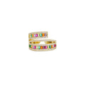 Colorful Baguette CZ Gold Wrap Adjustable Ring, Sku#LX496