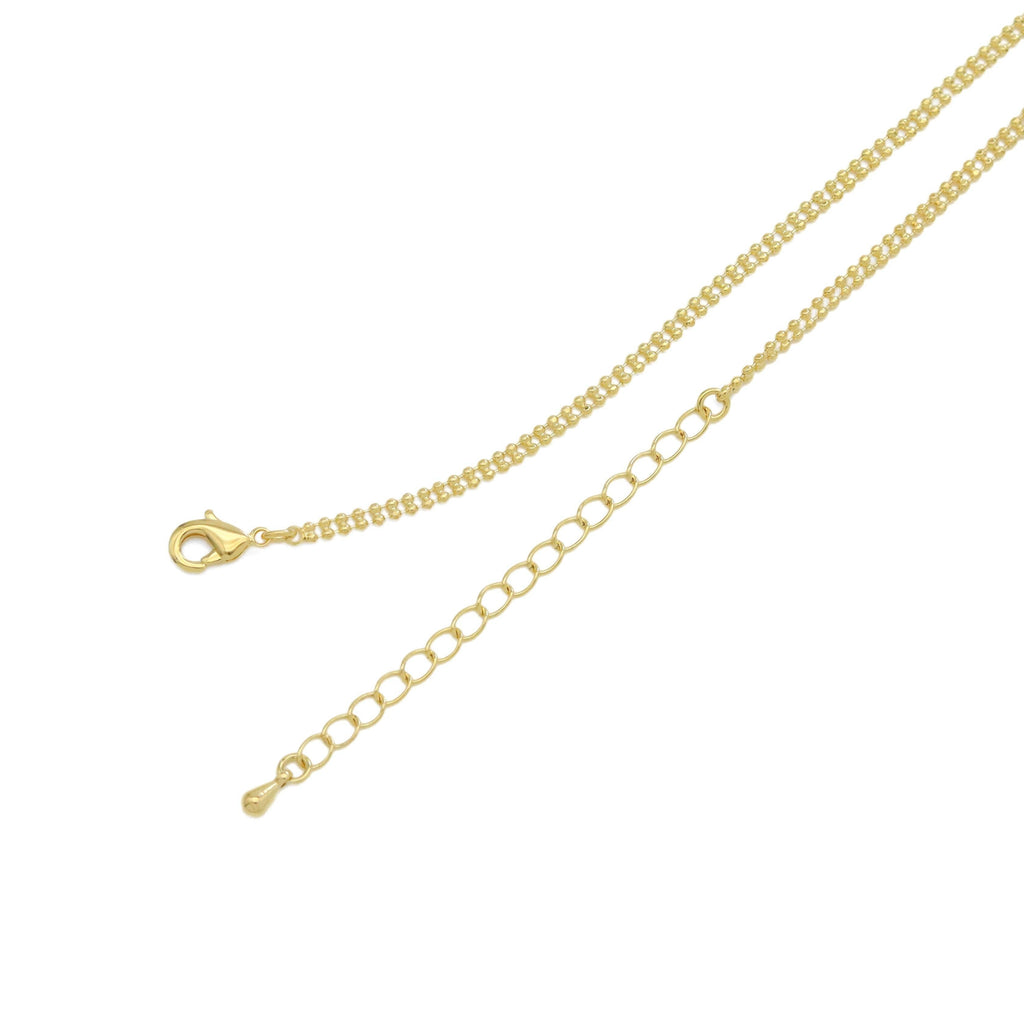 Dainty Gold ball Chain Fancy necklace with Pearl pendant, Sku#ZX208