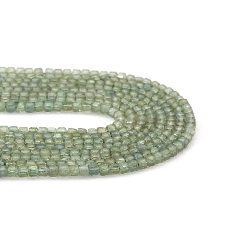 Genuine Green Apatite Faceted Cube Beads, 2.5mm, Sku#U1540