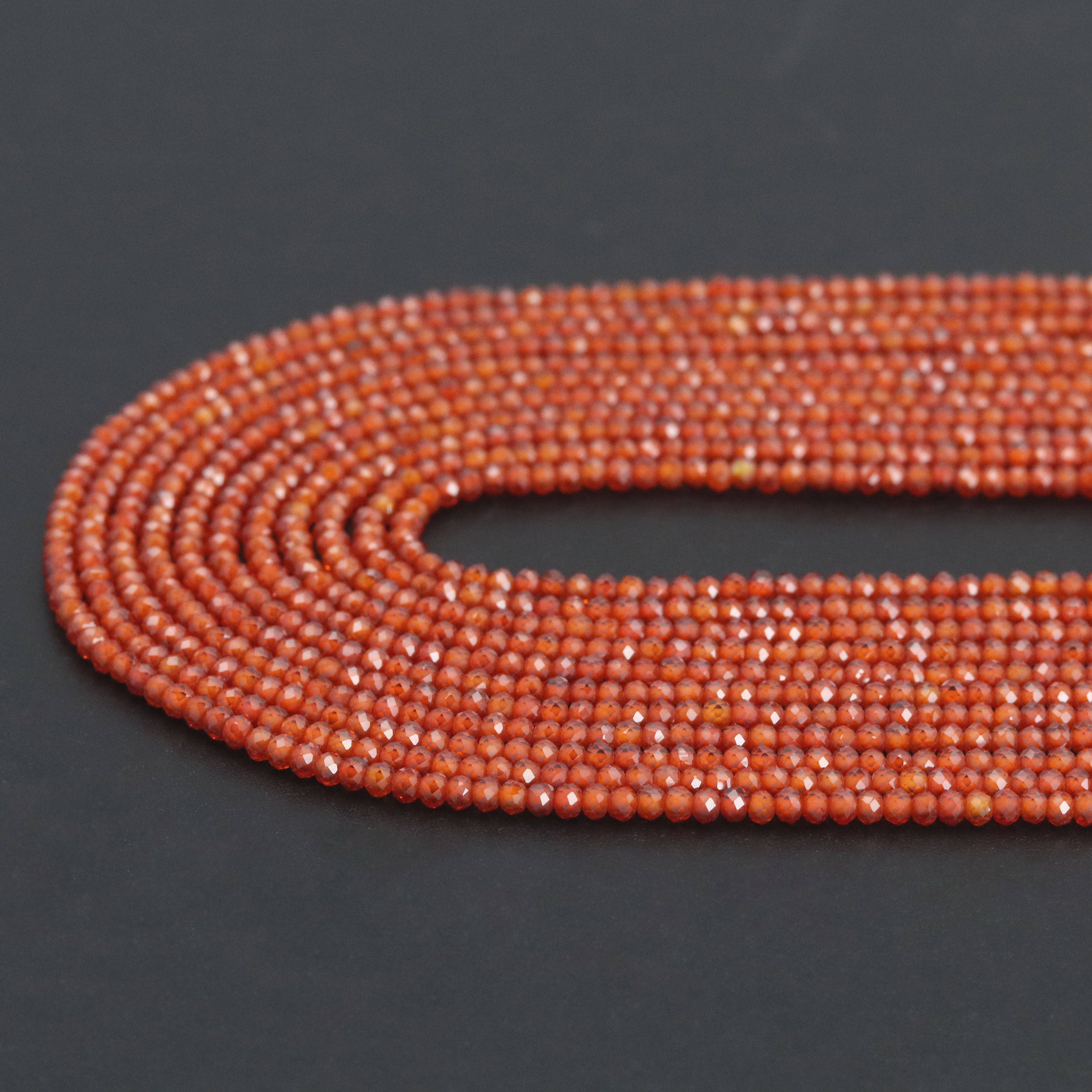 1.5x2mm Rondelle Faceted CZ Beads, Sku#U2136