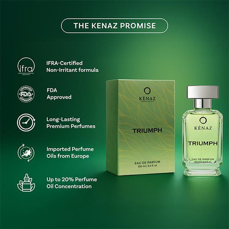 KENAZ AROMATIC ARTISTRY TRIUMPH | Men'S Fragrance | Perfume for Men | Cedar Top Note | 100 Ml Pack | 3.4 Fl. Oz. | Woody and Spicy Fragrance | Gift for Men | Eau De Parfum EDP
