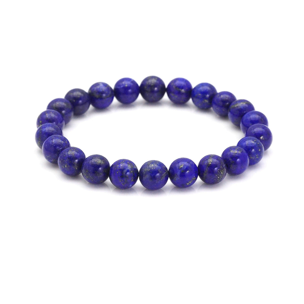 Genuine Quality Lapis Round Smooth Stretchy Bracelet, Sku#EF330