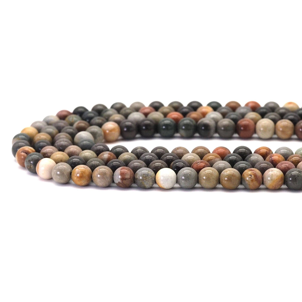 Genuine American Picture Jasper Round Smooth Beads, 8mm/10mm, Sku#U1726