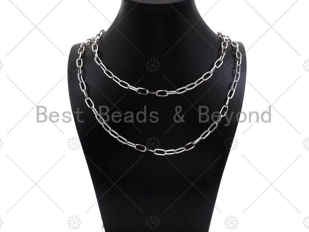 Chaîne maille ovale en acier inoxydable inaltérable, couleur argent antique, chaînes de bijoux non finies, chaîne en gros, 6x12mm, sku#A104