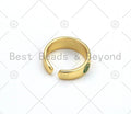 Colorful Enamel Smiley Face Adjustable Ring, 18K Gold Filled Open Ring, Enamel Open Ring, Statement Ring, 20x7mm,Sku#LD152