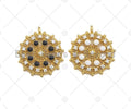 Black white CZ Pave Flower Ferris Wheel Charm, Sku#LK132