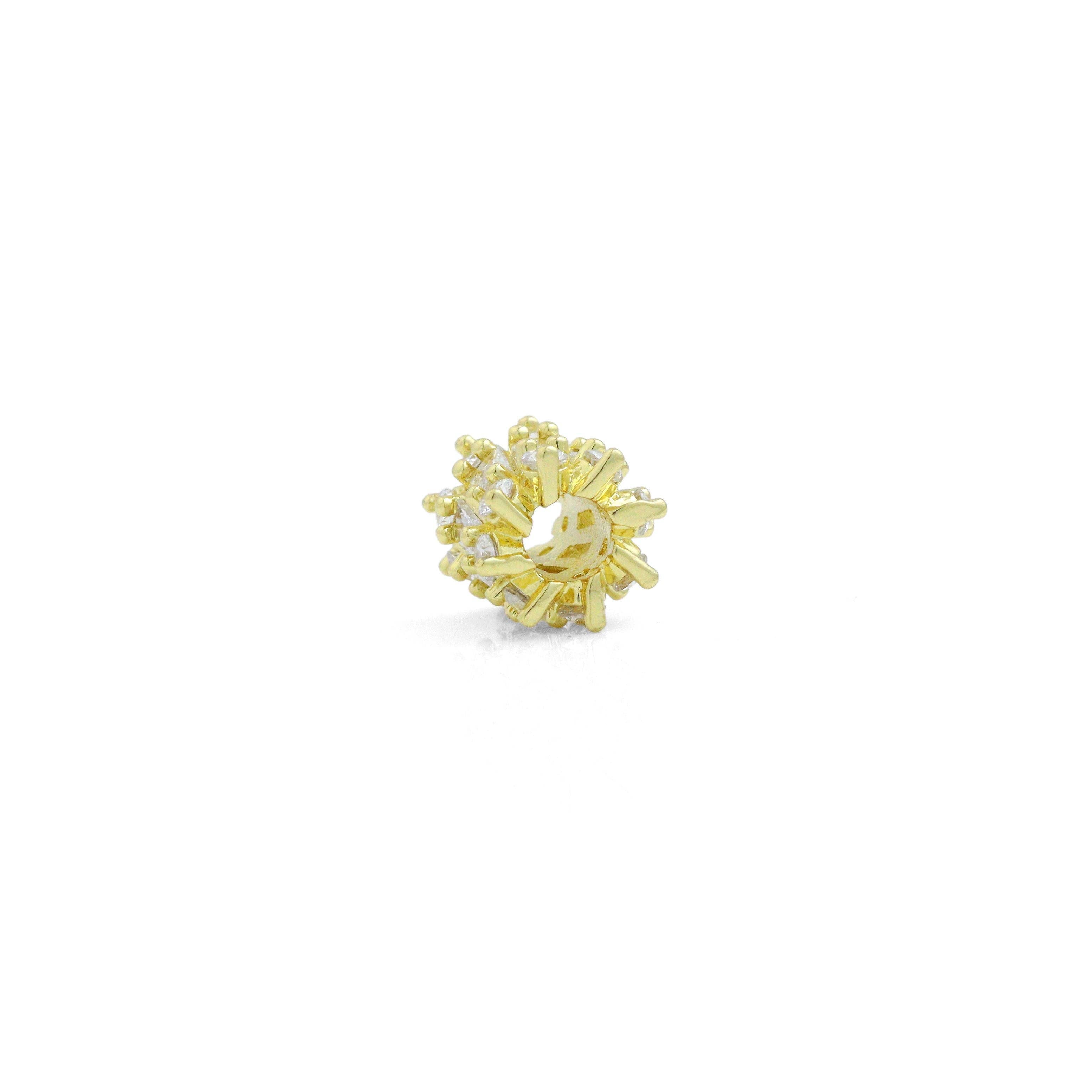 CZ Gold large hole Tube Spacer beads, Sku#LD691