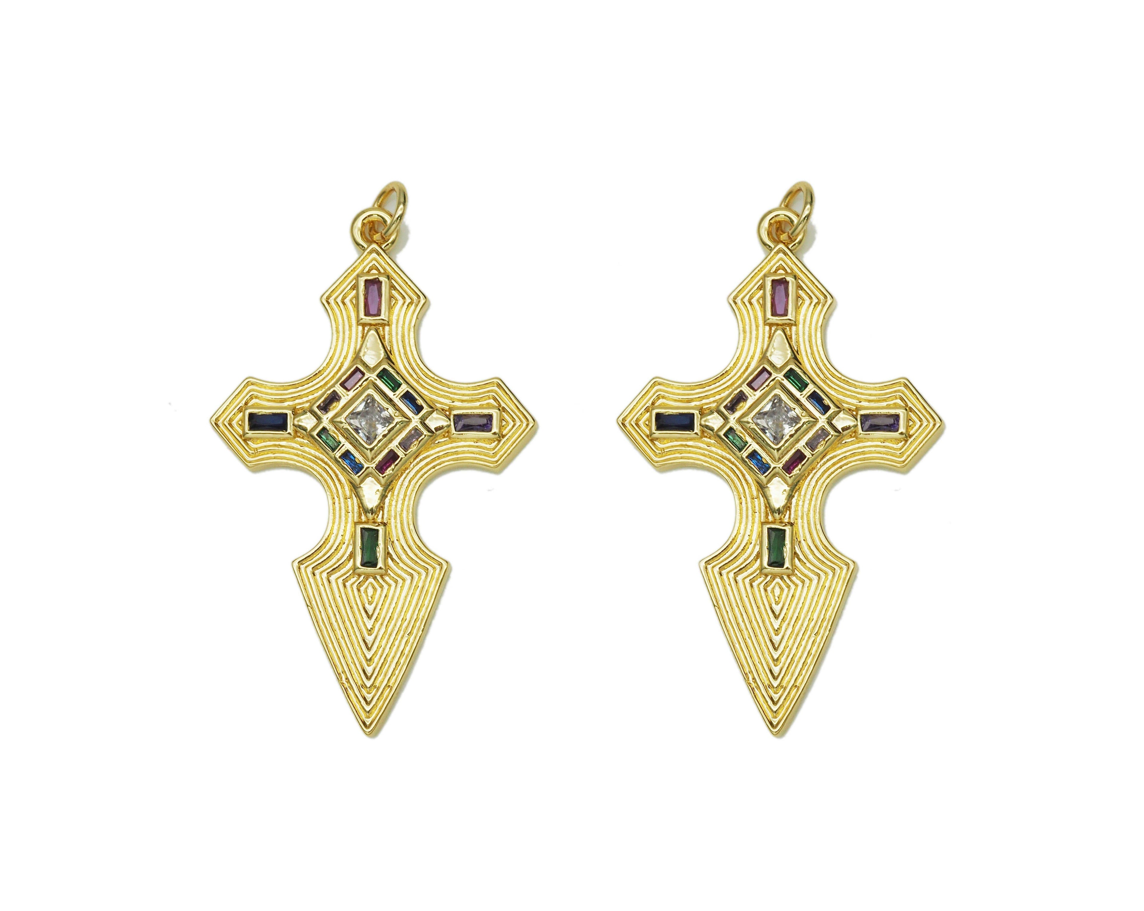 CZ Cross Charm, Sku#LX33