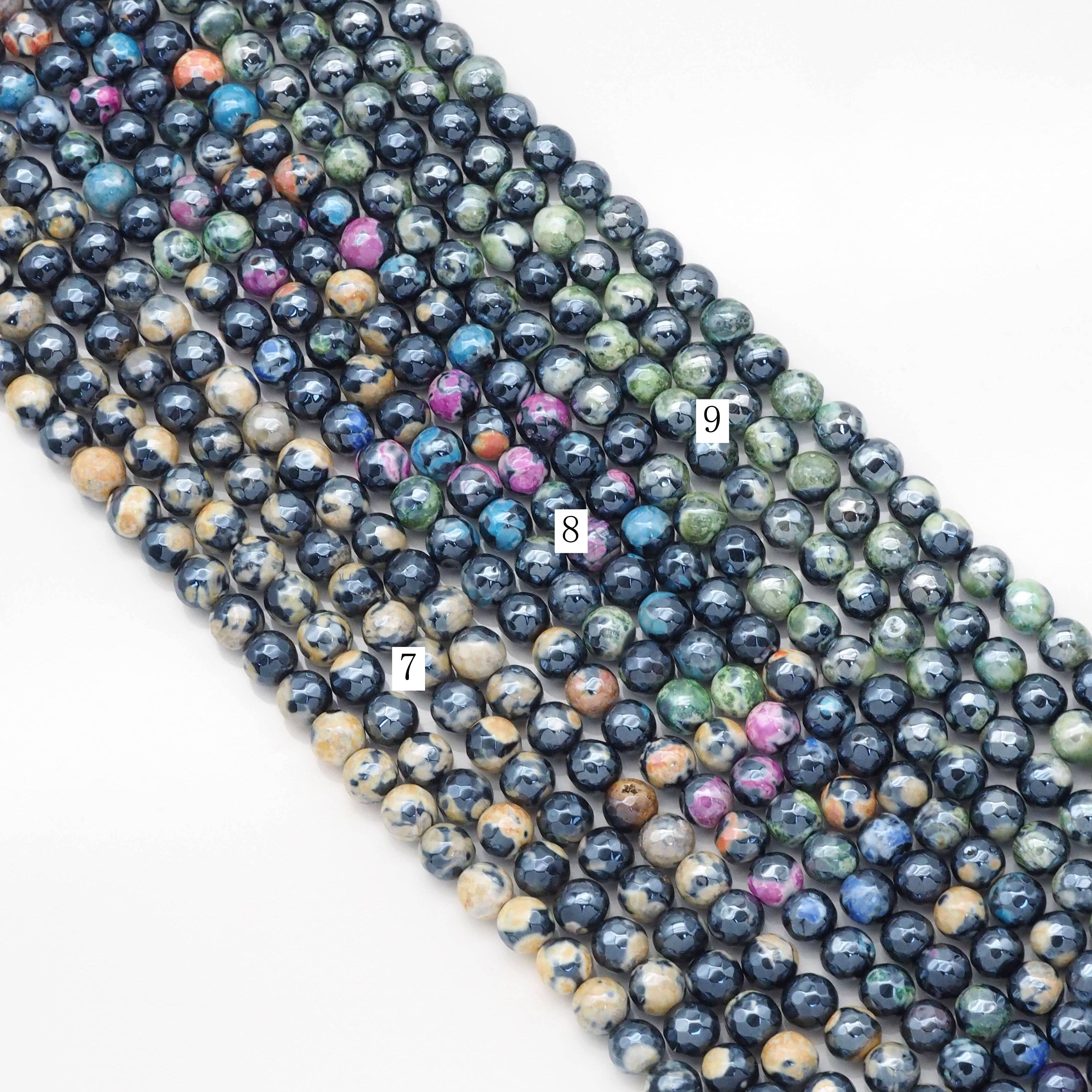 New!!! Mystic Agate Round Faceted Beads, Sku#U1761