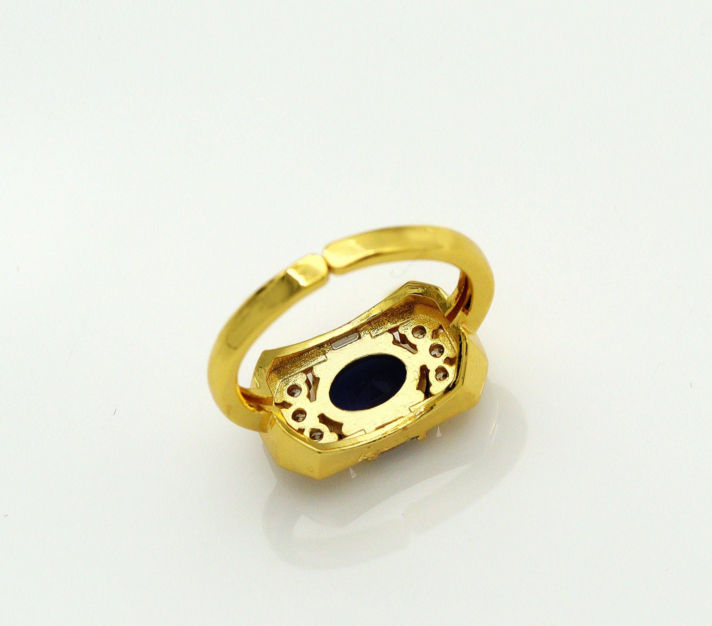 Large Oval CZ On Rectangle Adjustable Ring, Sku#LX48
