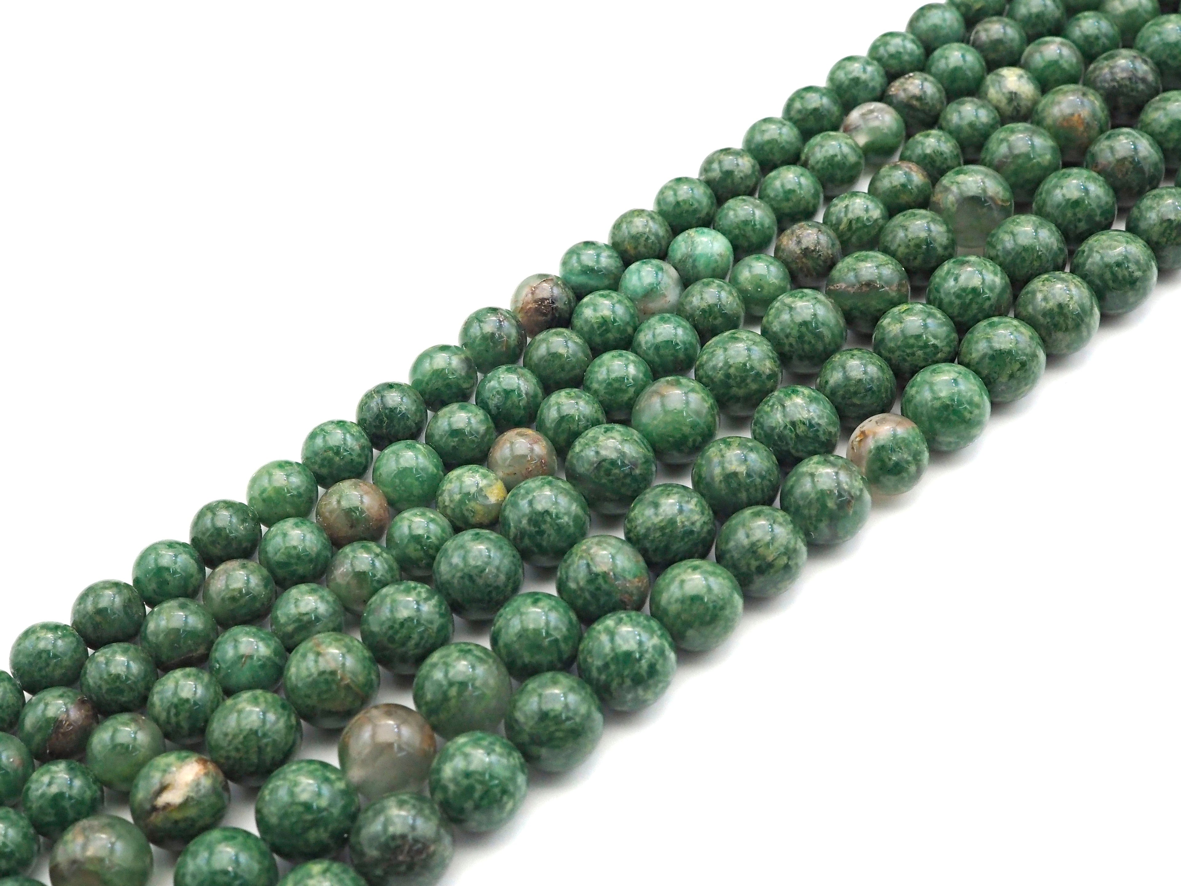 Quality Natural African Green Jade Round Smooth Beads, SKU#U1170