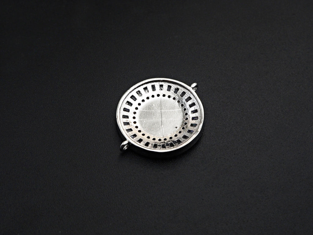 CZ Micro Pave Abalone Connector,21x26mm, sku#Z939