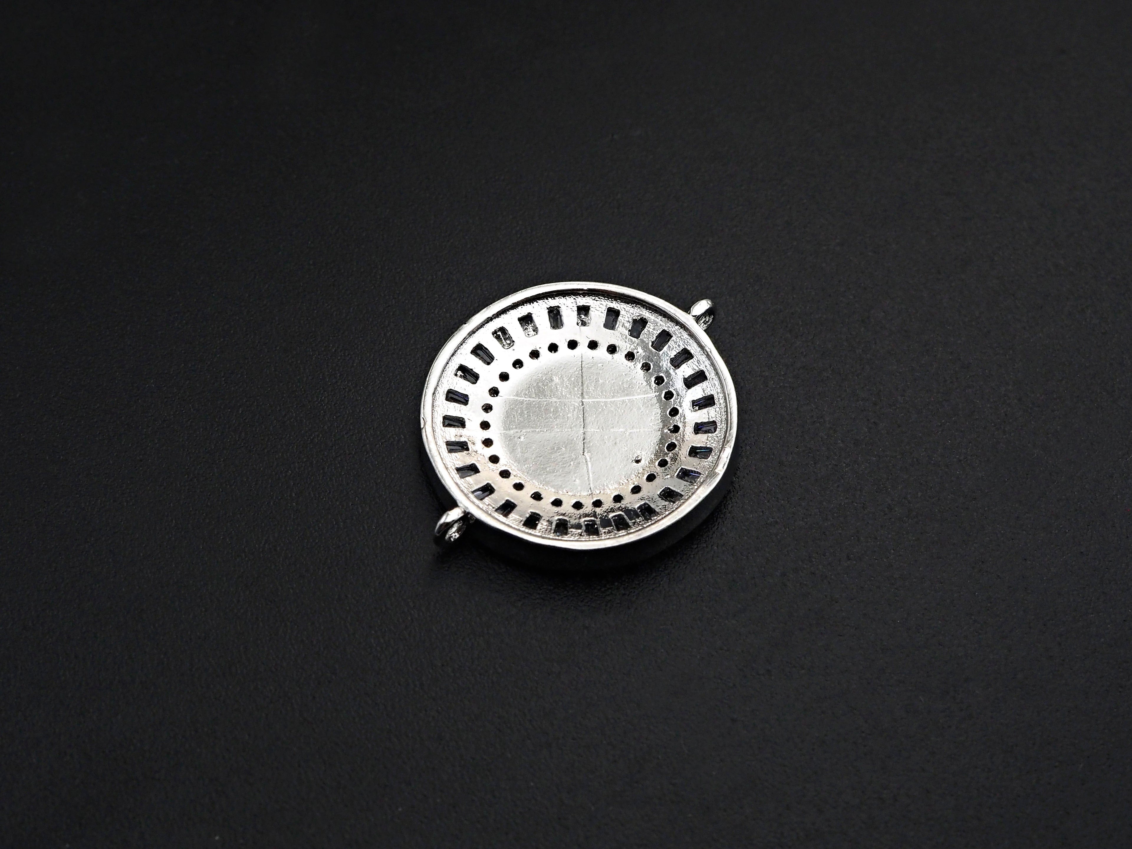 CZ Micro Pave Abalone Connector,21x26mm, sku#Z939