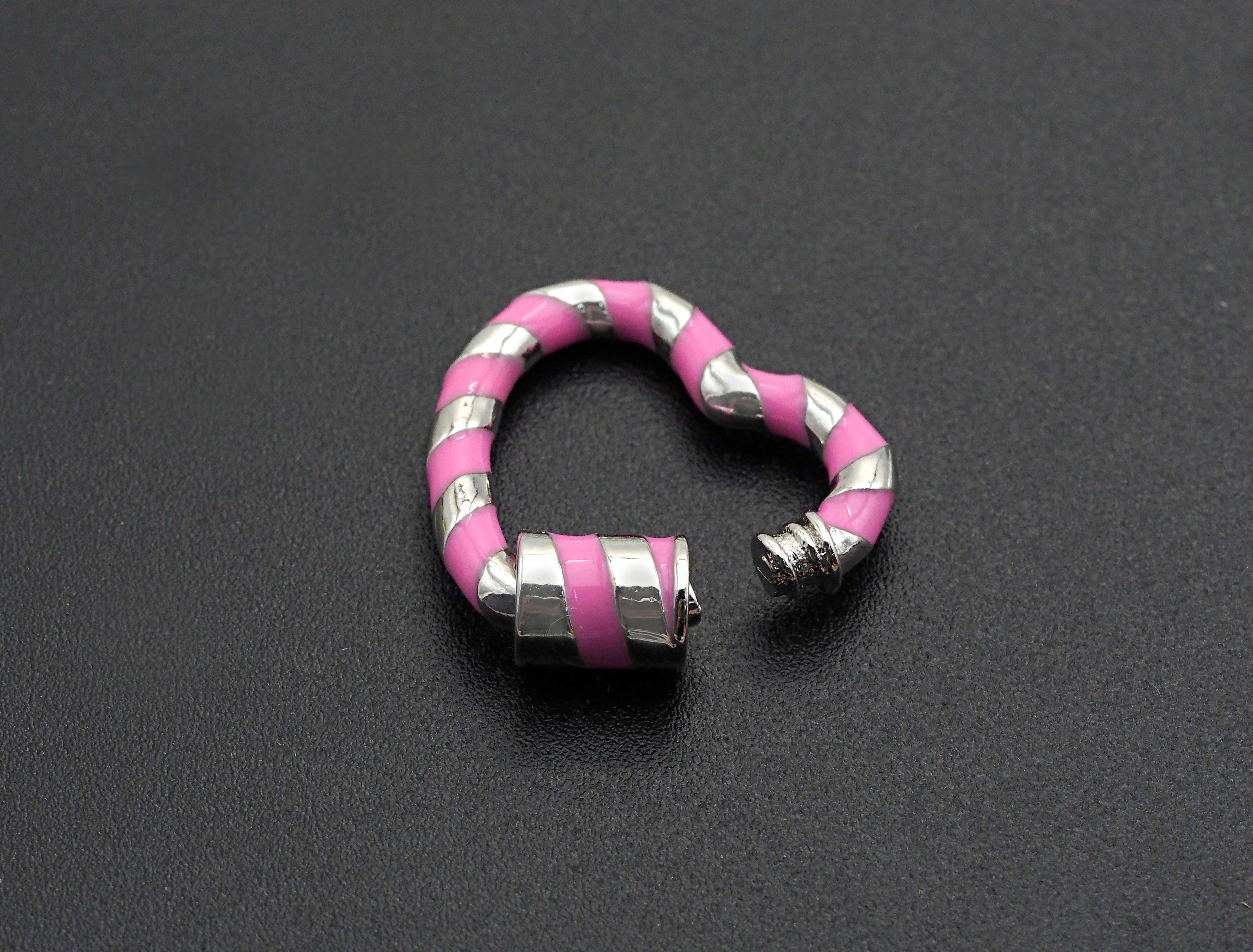 Colorful Enamel Pave Heart Shape Clasp,Silver Plated Screw Clasp, Carabiner Clasp, 22.6x21mm, sku#K76