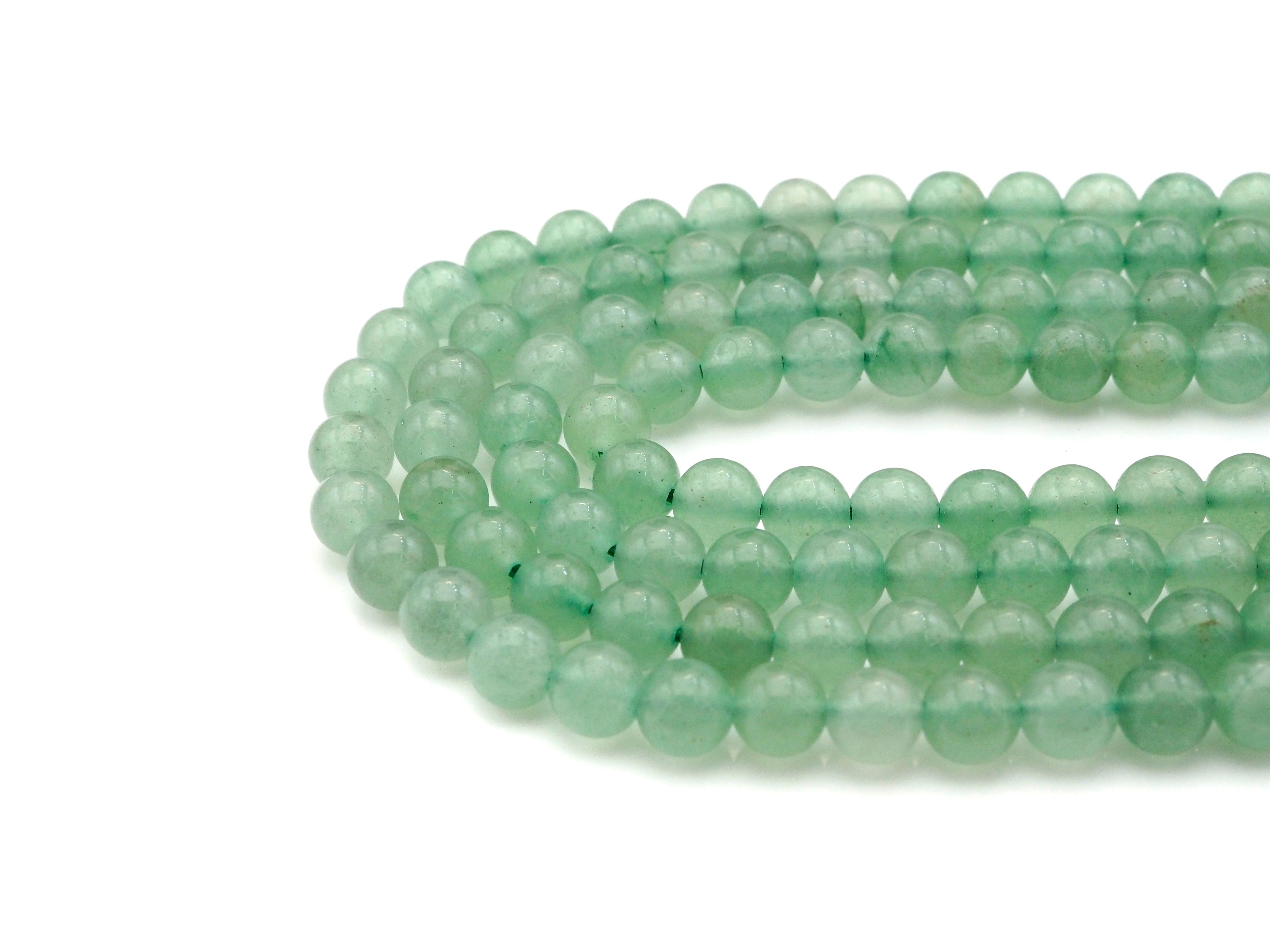 Perles rondes lisses en aventurine verte de qualité, 6mm/8mm/10mm/12mm, enfilage complet de 15,5'', UA182