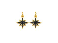 Black CZ Micro Pave North Star Shaped Pendant, Cubic Zirconi