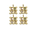 Colorful CZ Micro Pave Love Word On Pane Shape Pendant,18K Dainty Gold Charm, Necklace Bracelet Charm Pendant,17x20mm, Sku#LD36