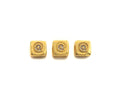 CZ Micro Pave @ Symbol Shape Dice Spacer Beads, Cubic Zirconia Cube Spacer Beads, 24k Gold Tone,8.5mm, sku#Z717