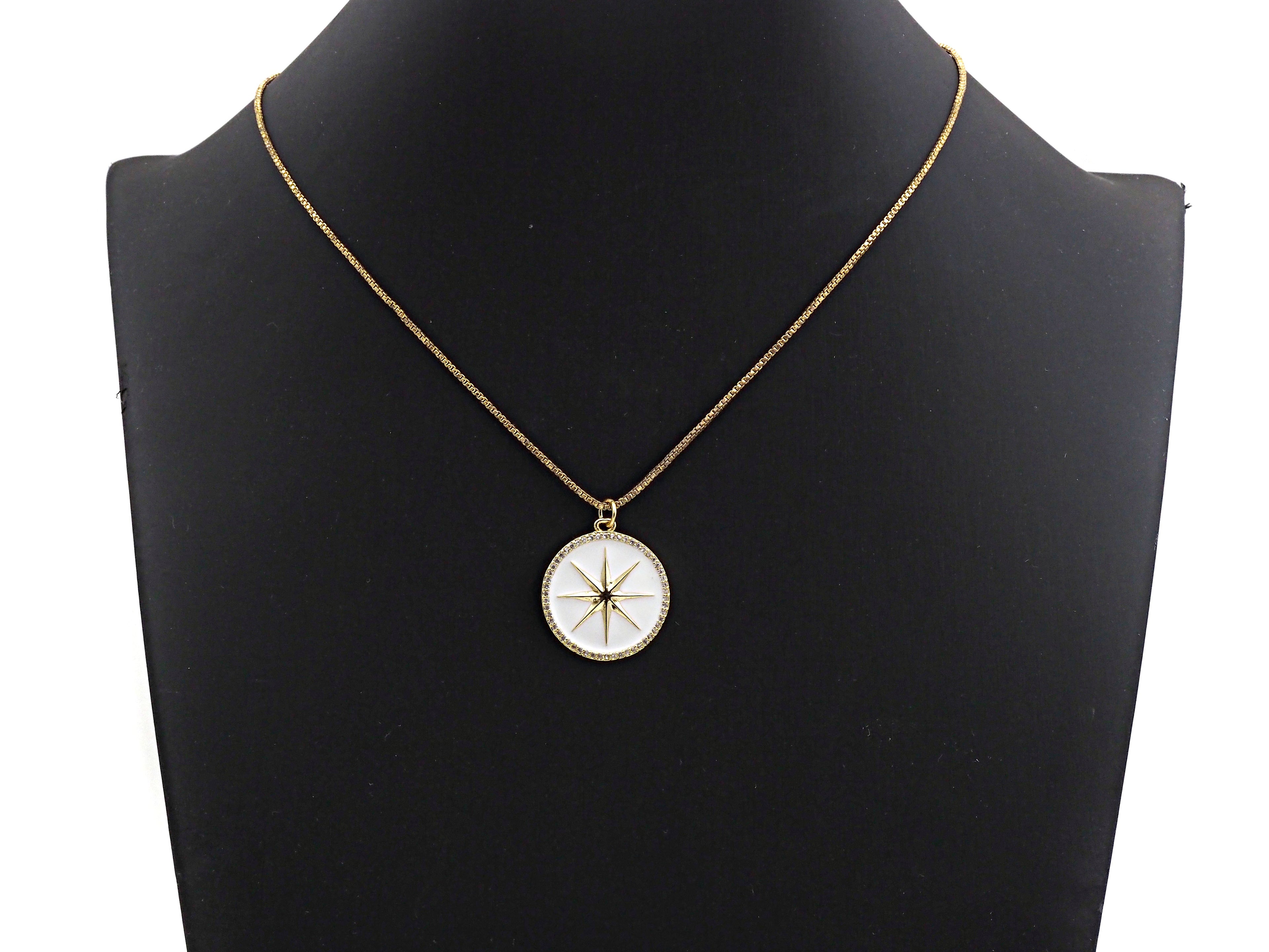 Enamel  North Star Coin Pendant, SKU#F1055