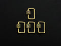Colorful CZ Micro pave Rectangle Shape Clasp, CZ Pave Clasp, 24K Gold Carabiner Clasp, 15x20mm, sku#H192