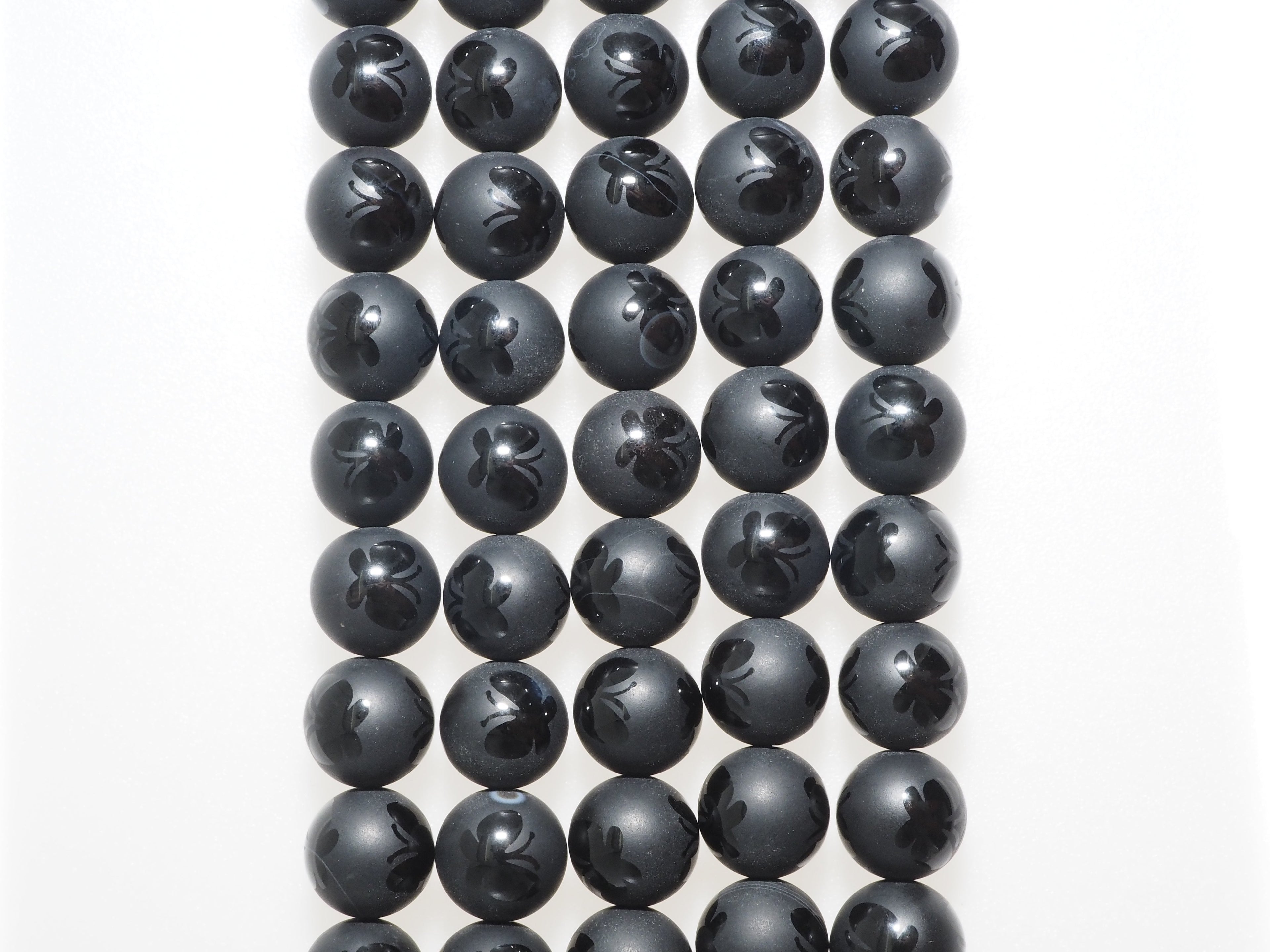 Natural Black Onyx Matte Round with one line Beads, 6mm/8mm/10mm/12mm/14mm  Round beads, Matte Round Black Onyx, 15.5inch strand, SKU#V15