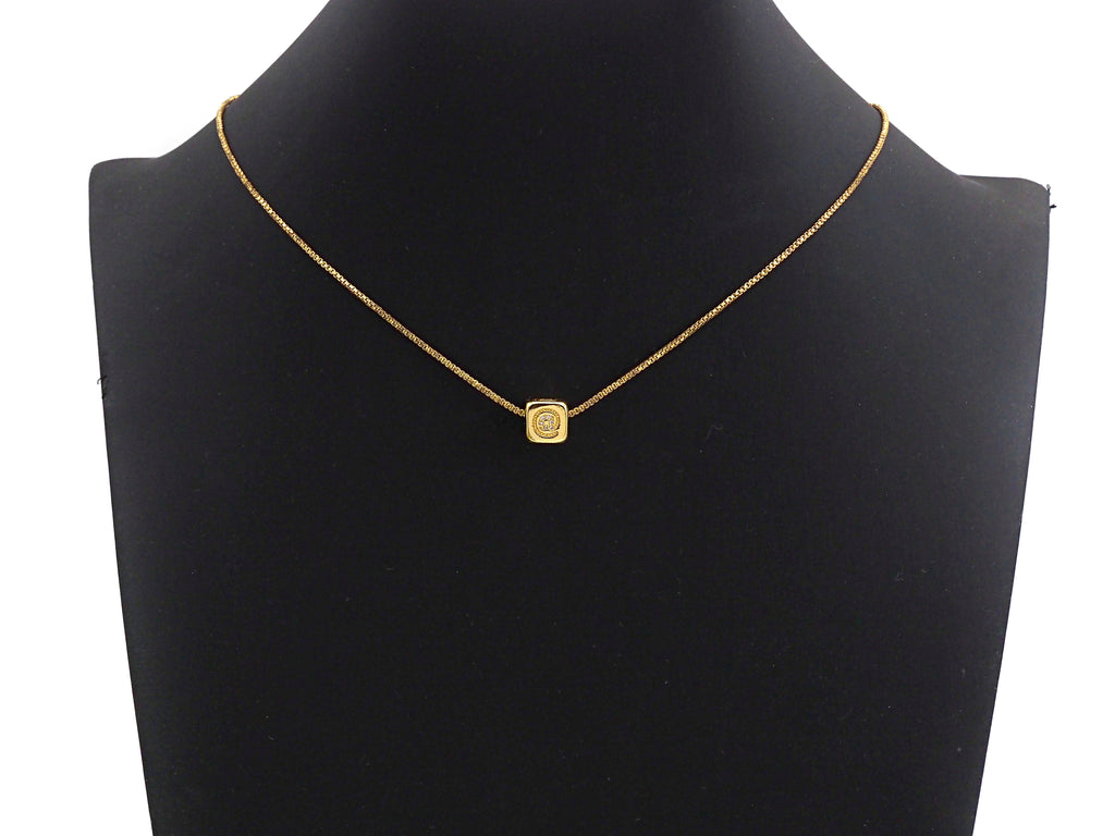 CZ Micro Pave @ Symbol Shape Dice Spacer Beads, Cubic Zirconia Cube Spacer Beads, 24k Gold Tone,8.5mm, sku#Z717
