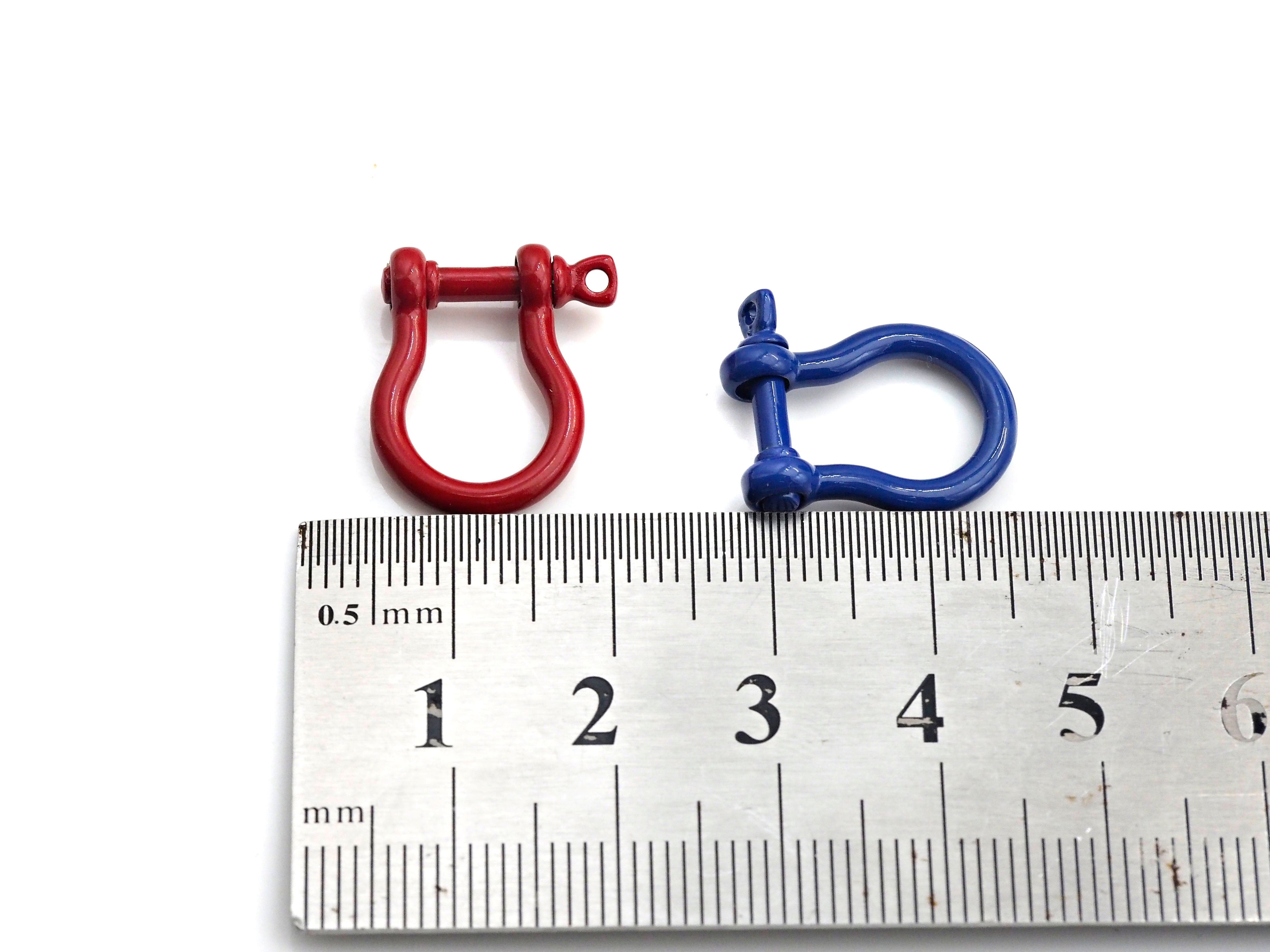 Enamel U Shape clasp, Enamel Clasp, White/Black/Royal Blue/R
