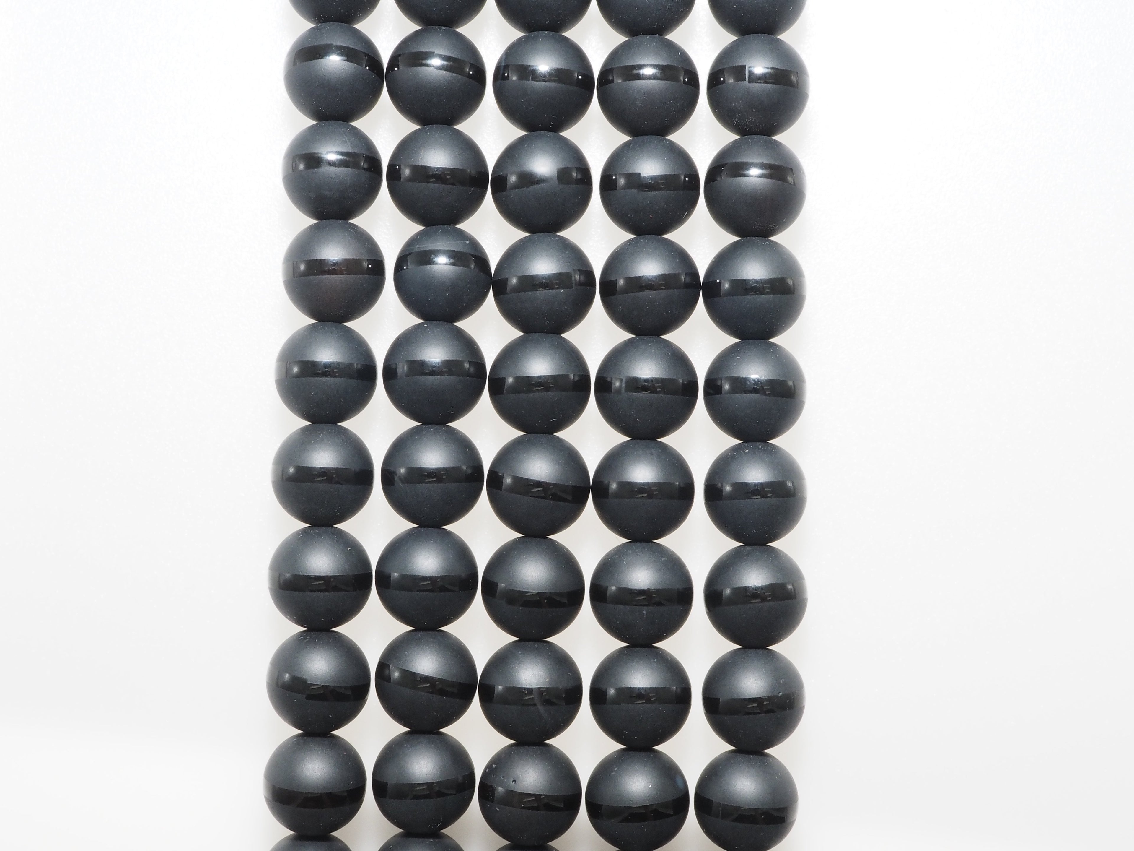 Natural Black Onyx Matte Round with one line Beads, 6mm/8mm/10mm/12mm/14mm  Round beads, Matte Round Black Onyx, 15.5inch strand, SKU#V15