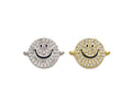 CZ Clear Micro Pave Cute Smiley Face Connector, CZ Pave Find