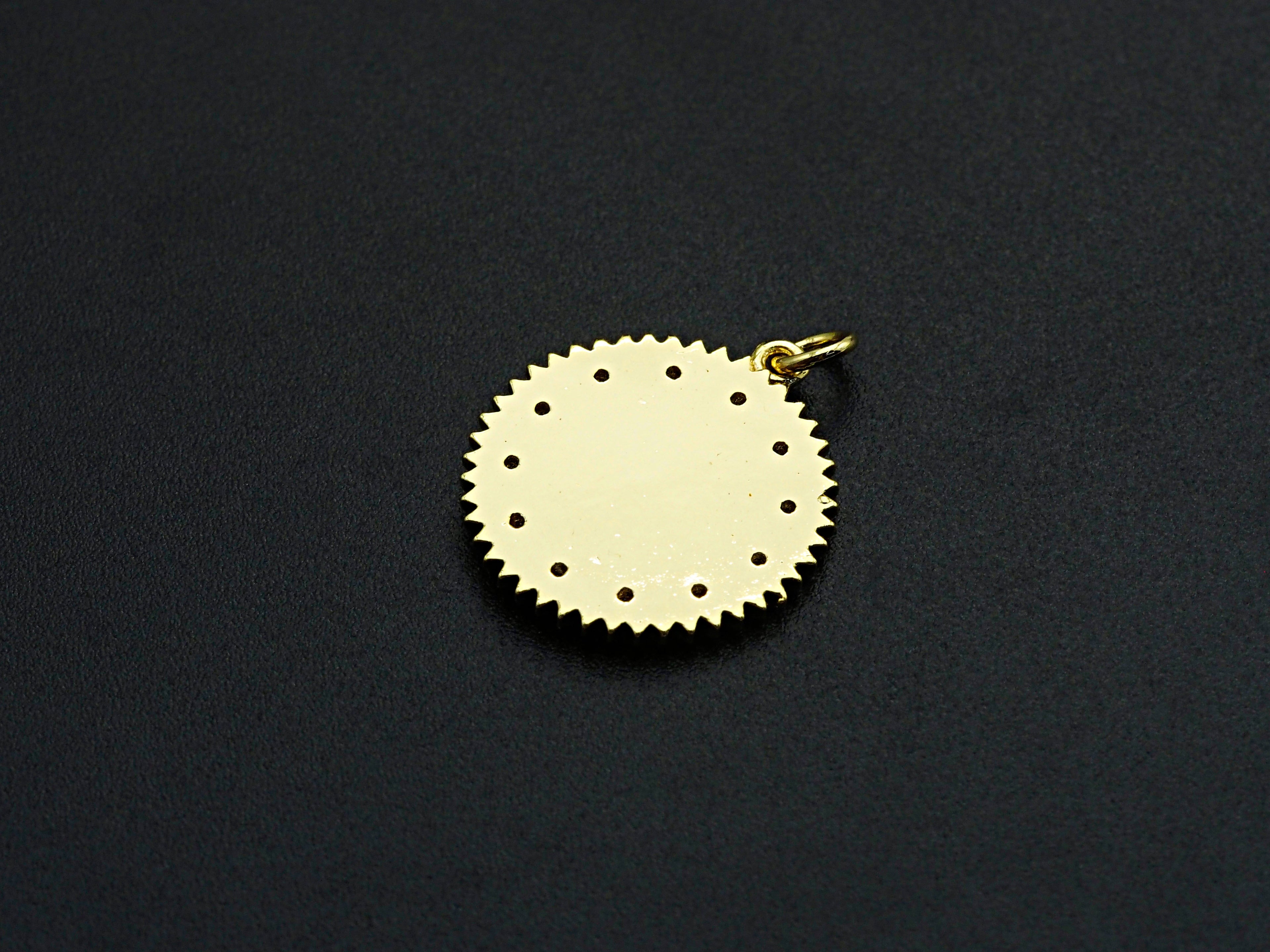 Pave CZ  Enamel Patten Pendant, Black/White Enamel Pendant, Enamel jewelry Findings, 20x27.5mm,sku#FH12