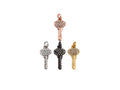 CZ Micro Pave Key Shaped Pendant/Charm, Small Key Charm, Cubic Zirconia Pave Charm, 8x16mm, sku#F1139C