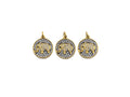 CZ Clear Micro Pave Elephant On Round Coin Pendant, Round Shaped Pave Pendant, Gold plated, 15mm, Sku#Z1014